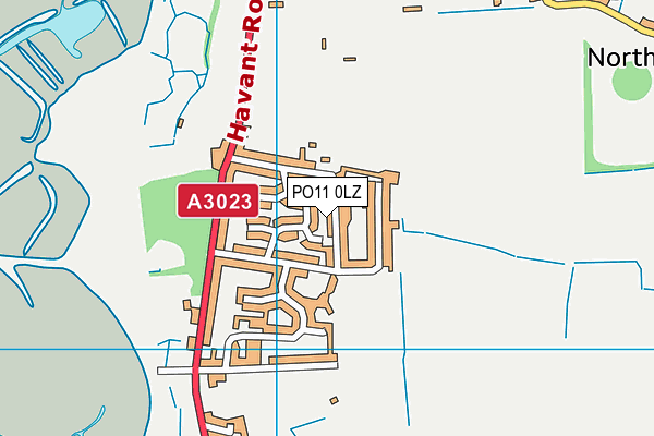 PO11 0LZ map - OS VectorMap District (Ordnance Survey) PO11 0LZ map - OS VectorMap District (Ordnance Survey)