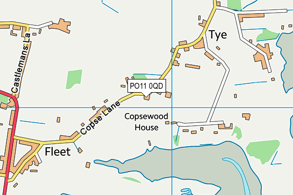 PO11 0QD map - OS VectorMap District (Ordnance Survey) PO11 0QD map - OS VectorMap District (Ordnance Survey)