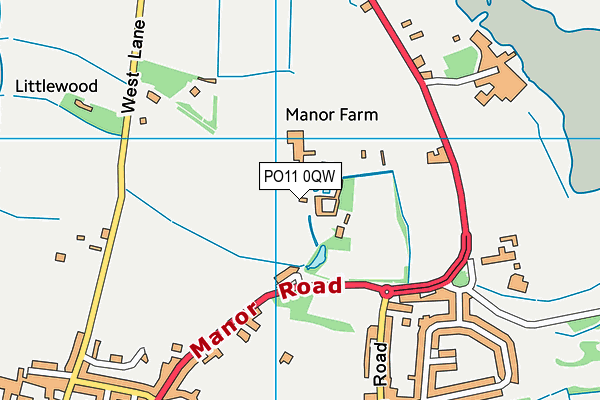 PO11 0QW map - OS VectorMap District (Ordnance Survey) PO11 0QW map - OS VectorMap District (Ordnance Survey)