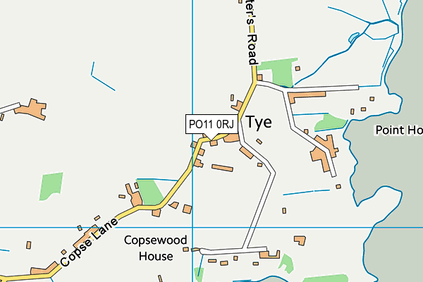 PO11 0RJ map - OS VectorMap District (Ordnance Survey)
