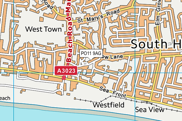 PO11 9AG map - OS VectorMap District (Ordnance Survey)