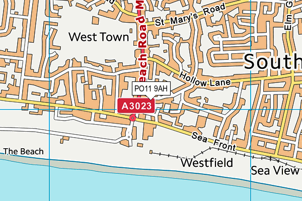 PO11 9AH map - OS VectorMap District (Ordnance Survey) PO11 9AH map - OS VectorMap District (Ordnance Survey)