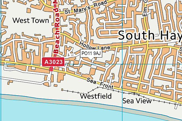 PO11 9AJ map - OS VectorMap District (Ordnance Survey) PO11 9AJ map - OS VectorMap District (Ordnance Survey)