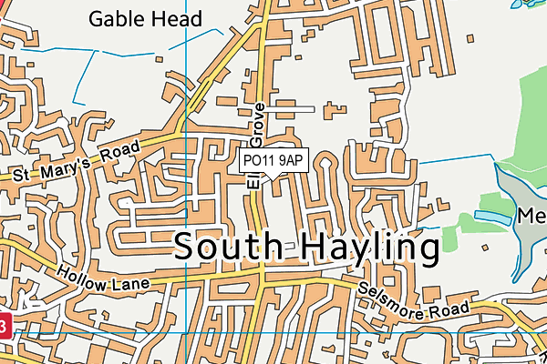 PO11 9AP map - OS VectorMap District (Ordnance Survey) PO11 9AP map - OS VectorMap District (Ordnance Survey)