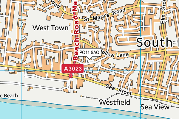 PO11 9AQ map - OS VectorMap District (Ordnance Survey) PO11 9AQ map - OS VectorMap District (Ordnance Survey)