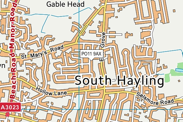 PO11 9AX map - OS VectorMap District (Ordnance Survey) PO11 9AX map - OS VectorMap District (Ordnance Survey)