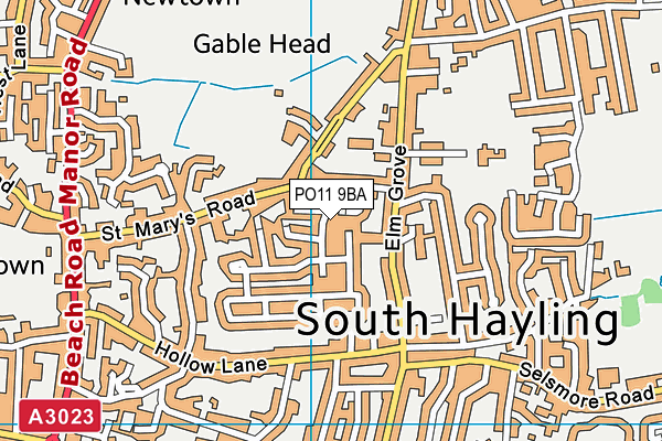 PO11 9BA map - OS VectorMap District (Ordnance Survey) PO11 9BA map - OS VectorMap District (Ordnance Survey)