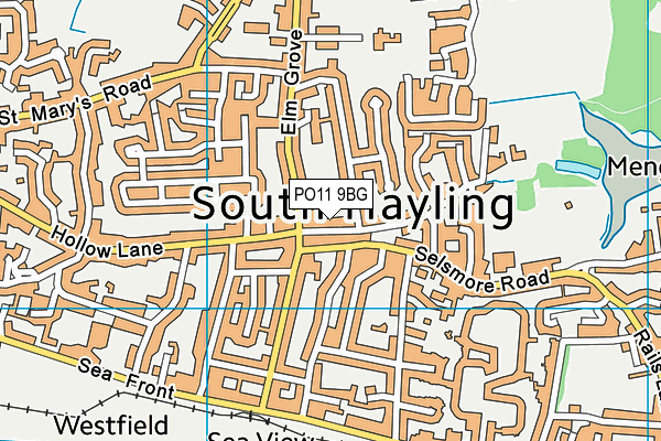 PO11 9BG map - OS VectorMap District (Ordnance Survey) PO11 9BG map - OS VectorMap District (Ordnance Survey)