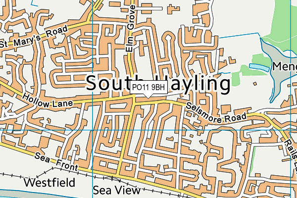 PO11 9BH map - OS VectorMap District (Ordnance Survey) PO11 9BH map - OS VectorMap District (Ordnance Survey)