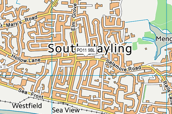 PO11 9BL map - OS VectorMap District (Ordnance Survey) PO11 9BL map - OS VectorMap District (Ordnance Survey)