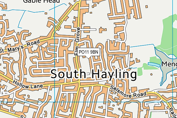 PO11 9BN map - OS VectorMap District (Ordnance Survey) PO11 9BN map - OS VectorMap District (Ordnance Survey)