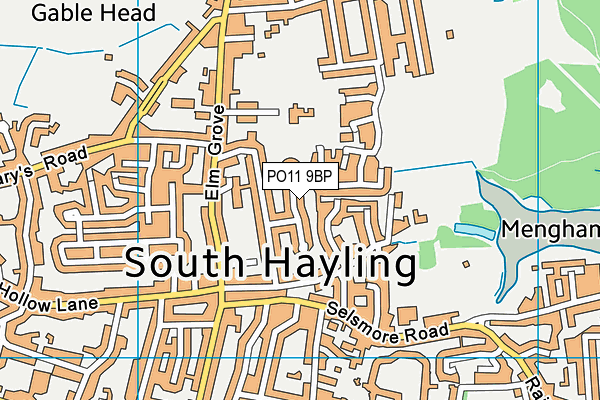 PO11 9BP map - OS VectorMap District (Ordnance Survey) PO11 9BP map - OS VectorMap District (Ordnance Survey)
