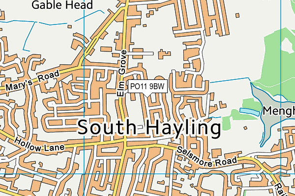 PO11 9BW map - OS VectorMap District (Ordnance Survey) PO11 9BW map - OS VectorMap District (Ordnance Survey)