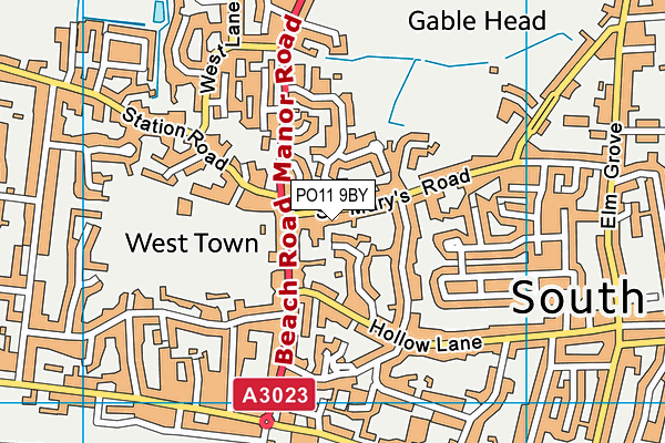 PO11 9BY map - OS VectorMap District (Ordnance Survey) PO11 9BY map - OS VectorMap District (Ordnance Survey)