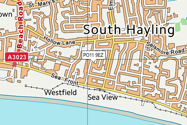 PO11 9EZ map - OS VectorMap District (Ordnance Survey)