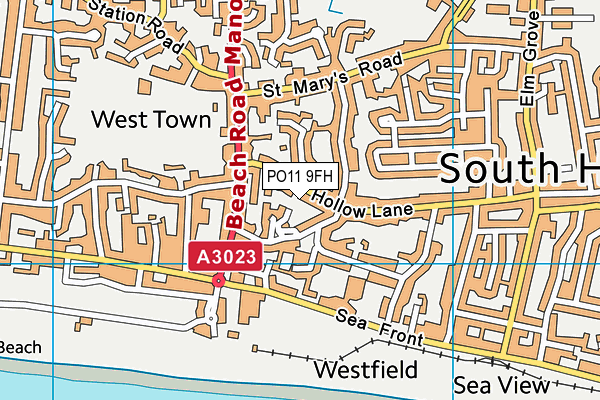 PO11 9FH map - OS VectorMap District (Ordnance Survey) PO11 9FH map - OS VectorMap District (Ordnance Survey)