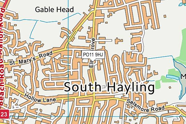 PO11 9HJ map - OS VectorMap District (Ordnance Survey) PO11 9HJ map - OS VectorMap District (Ordnance Survey)