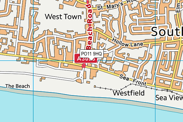 PO11 9HQ map - OS VectorMap District (Ordnance Survey) PO11 9HQ map - OS VectorMap District (Ordnance Survey)