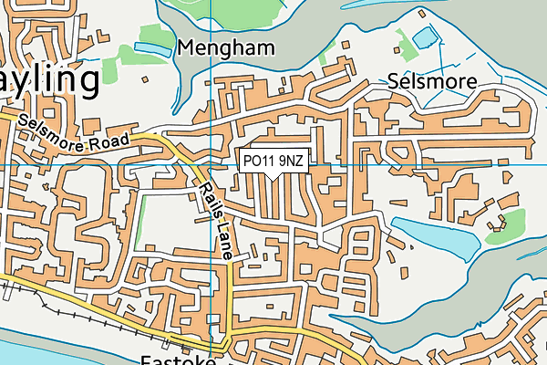 PO11 9NZ map - OS VectorMap District (Ordnance Survey) PO11 9NZ map - OS VectorMap District (Ordnance Survey)