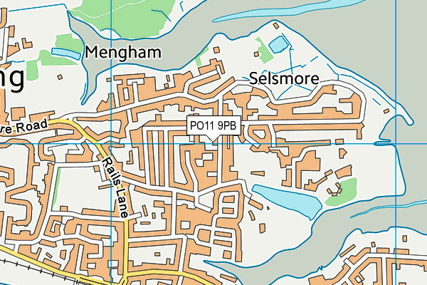 PO11 9PB map - OS VectorMap District (Ordnance Survey) PO11 9PB map - OS VectorMap District (Ordnance Survey)