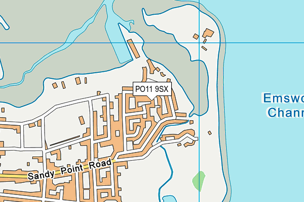 PO11 9SX map - OS VectorMap District (Ordnance Survey) PO11 9SX map - OS VectorMap District (Ordnance Survey)