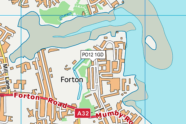 PO12 1GD map - OS VectorMap District (Ordnance Survey) PO12 1GD map - OS VectorMap District (Ordnance Survey)