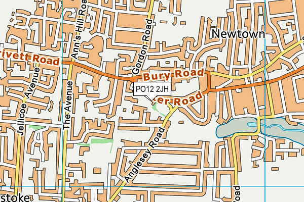 PO12 2JH map - OS VectorMap District (Ordnance Survey) PO12 2JH map - OS VectorMap District (Ordnance Survey)