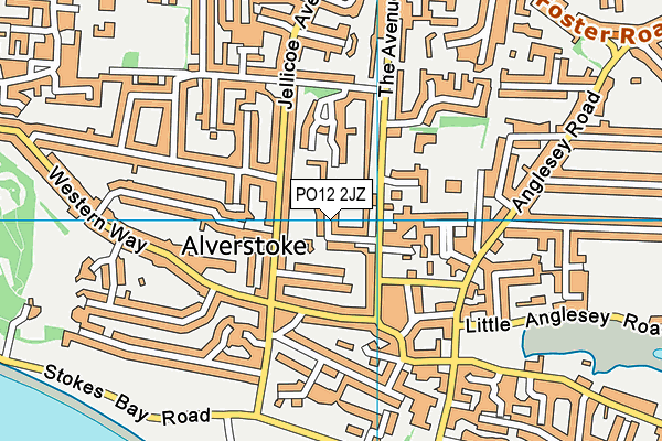 PO12 2JZ map - OS VectorMap District (Ordnance Survey)
