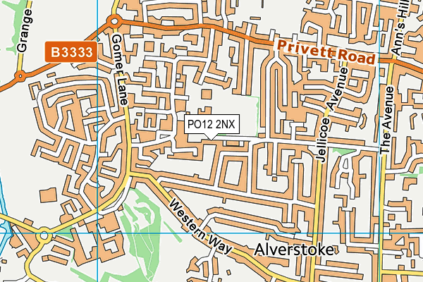 PO12 2NX map - OS VectorMap District (Ordnance Survey) PO12 2NX map - OS VectorMap District (Ordnance Survey)