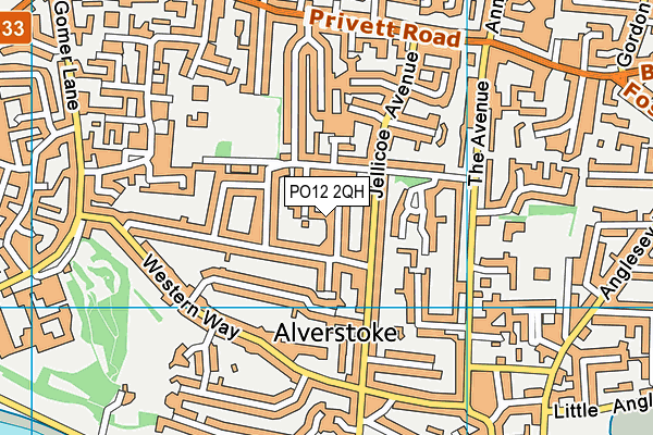 PO12 2QH map - OS VectorMap District (Ordnance Survey) PO12 2QH map - OS VectorMap District (Ordnance Survey)