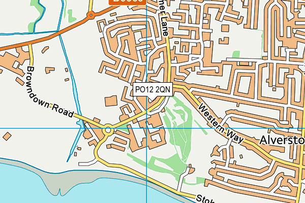 PO12 2QN map - OS VectorMap District (Ordnance Survey)