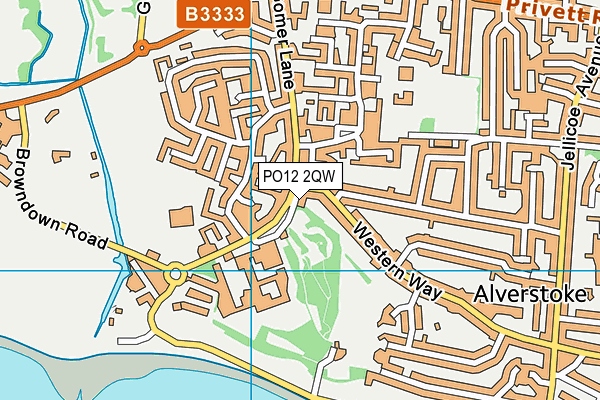 PO12 2QW map - OS VectorMap District (Ordnance Survey) PO12 2QW map - OS VectorMap District (Ordnance Survey)