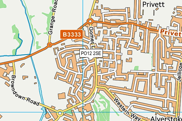 PO12 2SE map - OS VectorMap District (Ordnance Survey) PO12 2SE map - OS VectorMap District (Ordnance Survey)