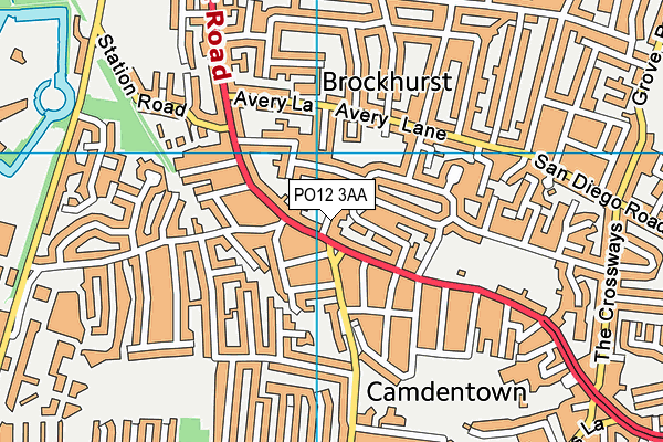 PO12 3AA map - OS VectorMap District (Ordnance Survey)