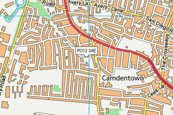 PO12 3AE map - OS VectorMap District (Ordnance Survey) PO12 3AE map - OS VectorMap District (Ordnance Survey)