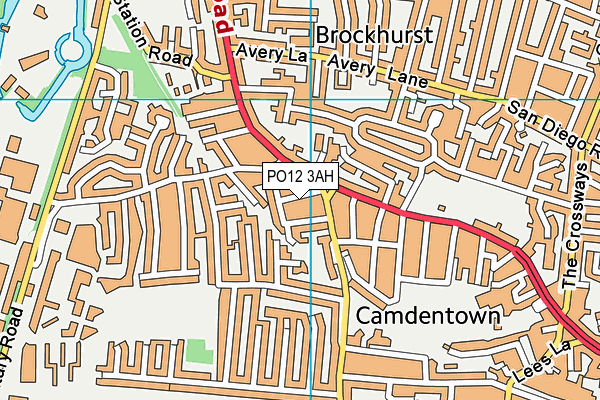 PO12 3AH map - OS VectorMap District (Ordnance Survey) PO12 3AH map - OS VectorMap District (Ordnance Survey)