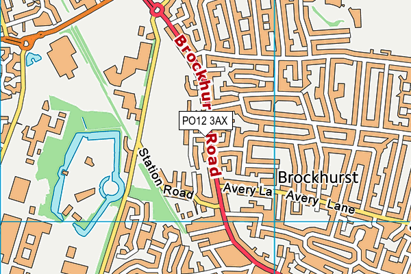 PO12 3AX map - OS VectorMap District (Ordnance Survey) PO12 3AX map - OS VectorMap District (Ordnance Survey)