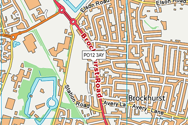 PO12 3AY map - OS VectorMap District (Ordnance Survey)