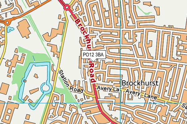 PO12 3BA map - OS VectorMap District (Ordnance Survey) PO12 3BA map - OS VectorMap District (Ordnance Survey)
