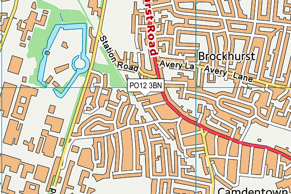 PO12 3BN map - OS VectorMap District (Ordnance Survey) PO12 3BN map - OS VectorMap District (Ordnance Survey)