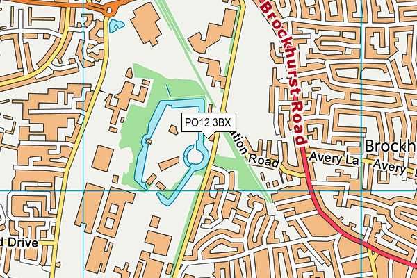 PO12 3BX map - OS VectorMap District (Ordnance Survey) PO12 3BX map - OS VectorMap District (Ordnance Survey)