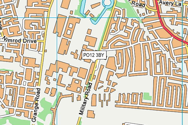 PO12 3BY map - OS VectorMap District (Ordnance Survey)