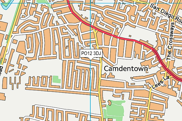 PO12 3DJ map - OS VectorMap District (Ordnance Survey) PO12 3DJ map - OS VectorMap District (Ordnance Survey)