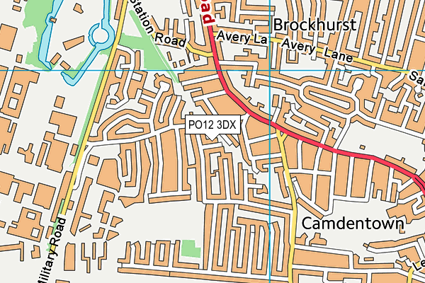 PO12 3DX map - OS VectorMap District (Ordnance Survey) PO12 3DX map - OS VectorMap District (Ordnance Survey)