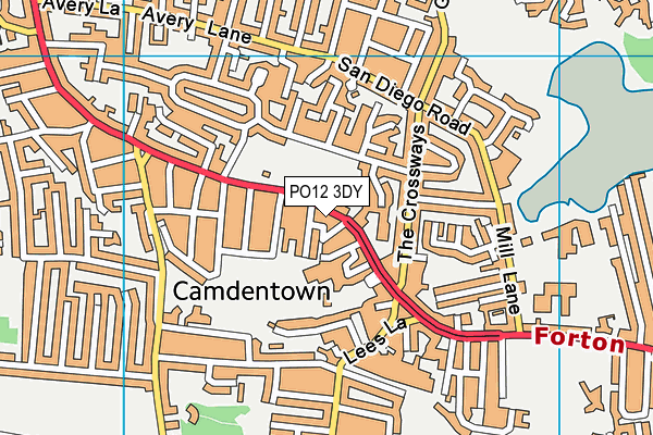 PO12 3DY map - OS VectorMap District (Ordnance Survey) PO12 3DY map - OS VectorMap District (Ordnance Survey)