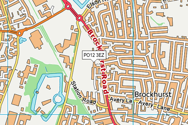 PO12 3EZ map - OS VectorMap District (Ordnance Survey)