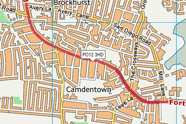 PO12 3HD map - OS VectorMap District (Ordnance Survey) PO12 3HD map - OS VectorMap District (Ordnance Survey)