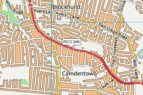 PO12 3HN map - OS VectorMap District (Ordnance Survey) PO12 3HN map - OS VectorMap District (Ordnance Survey)