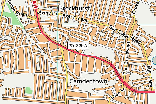 PO12 3HW map - OS VectorMap District (Ordnance Survey) PO12 3HW map - OS VectorMap District (Ordnance Survey)