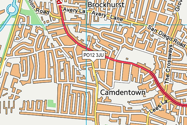 PO12 3JU map - OS VectorMap District (Ordnance Survey) PO12 3JU map - OS VectorMap District (Ordnance Survey)